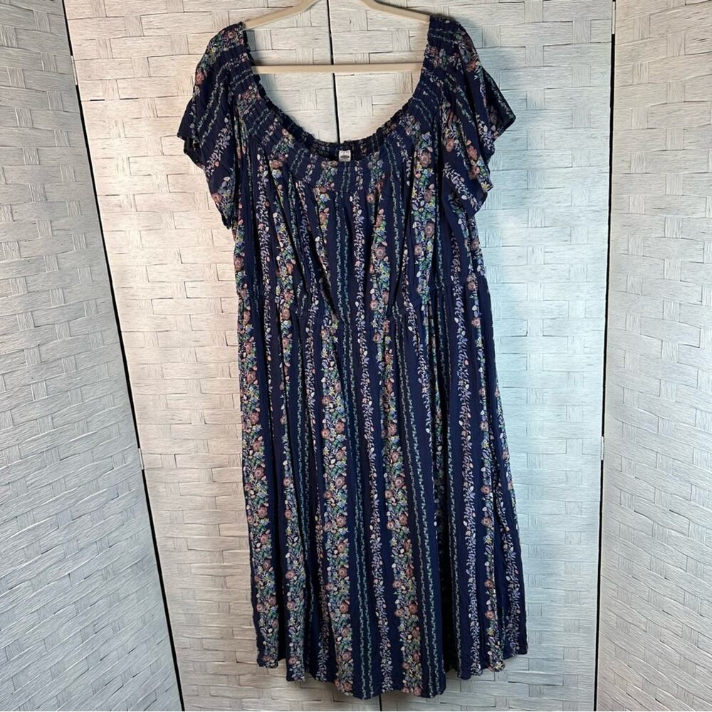 Old Navy Floral Off Shoulder Maxi peasant Dress maximalist coastal plus size - Picture 3 of 12